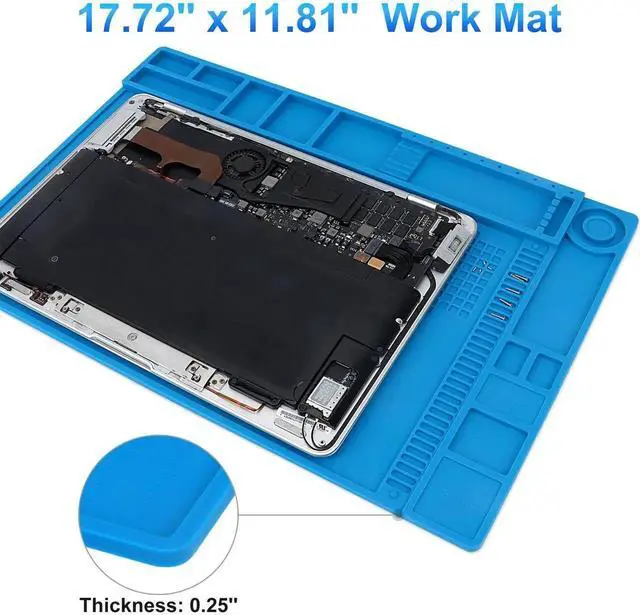 Alt view image 7 of 7 - JAENFONG Silicone Soldering Mat Electronics Mat, Solder Pad Heat Resistant 932°F, Magnetic Work Mat Silicone Repair Mat for Soldering, Computer, Laptop, Cell Phone, RC, Watch, Gun, Size 17.7" x 11.8