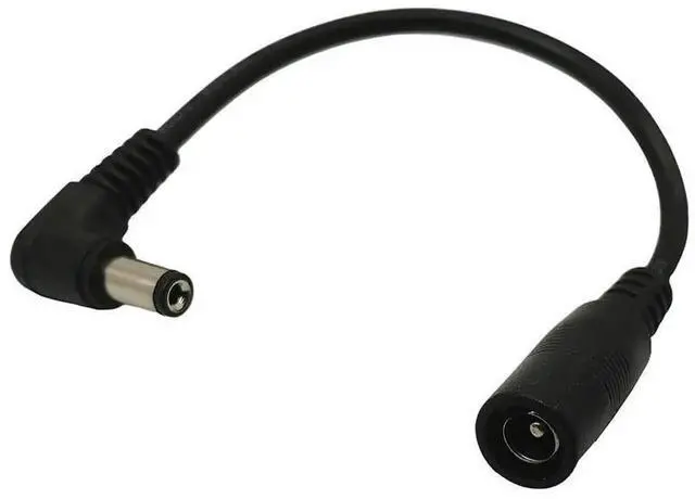 Alt view image 2 of 2 - JAENFONG DC Power Cable Plug 5.5*2.1mm Male 90 Degree Right Angle To 5.5 x 2.1mm Female Adapter Extension Cable Cord for CCTV Camera 0.1m
