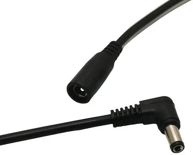 Main image of JAENFONG DC Power Cable Plug 5.5*2.1mm Male 90 Degree Right Angle To 5.5 x 2.1mm Female Adapter Extension Cable Cord for CCTV Camera 0.1m