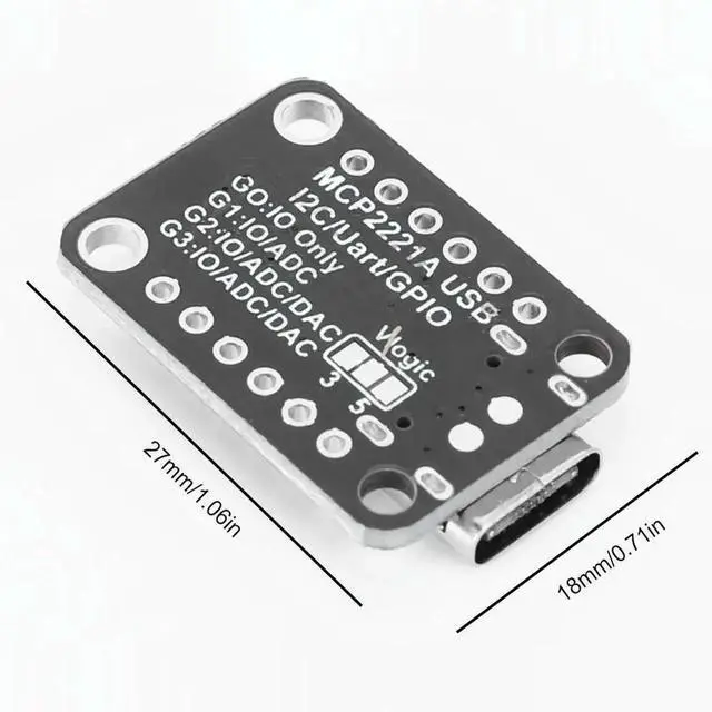 Main image of JAENFONG MCP2221A General Purpose USB To GPIO ADC I2C USB To GPIO Converter USB To GPIO Module Board for Adafruit Stemma QT/Qwiic