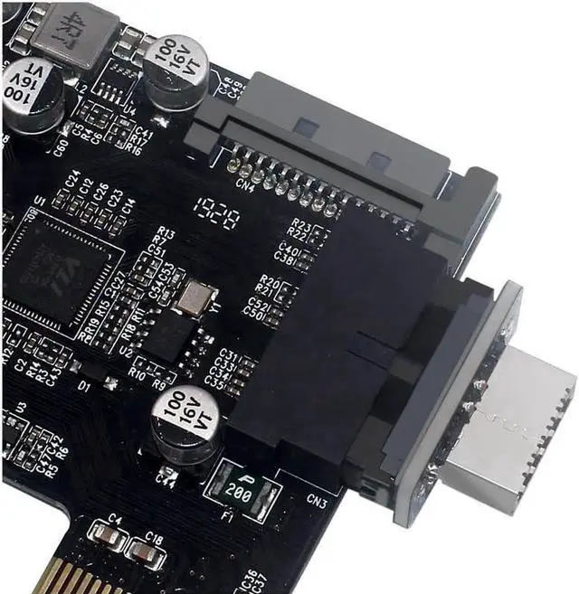 Alt view image 4 of 6 - JAENFONG USB 3.2 Gen 1 to USB 3.2 Gen 2 Header Adapter USB 3.1 Type-E Key-A to USB 3.0 20 Pin Header Converter for Type C Motherboard (Vertical Type)