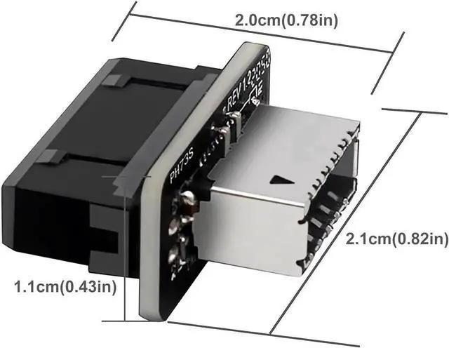Alt view image 6 of 6 - JAENFONG USB 3.2 Gen 1 to USB 3.2 Gen 2 Header Adapter USB 3.1 Type-E Key-A to USB 3.0 20 Pin Header Converter for Type C Motherboard (Vertical Type)