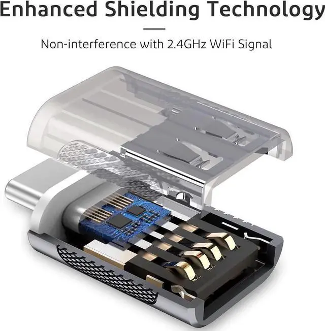 Alt view image 3 of 7 - JAENFONGUpgrade 10Gbps USB C to USB 3.0 OTG Adapter (4 Pack), USB Type C Male to USB A Female, Thunderbolt 4/3 to USB Converter for M-ac-Book Pro/Air, i-Pad, i-Mac and More Type C Devices - Space Grey