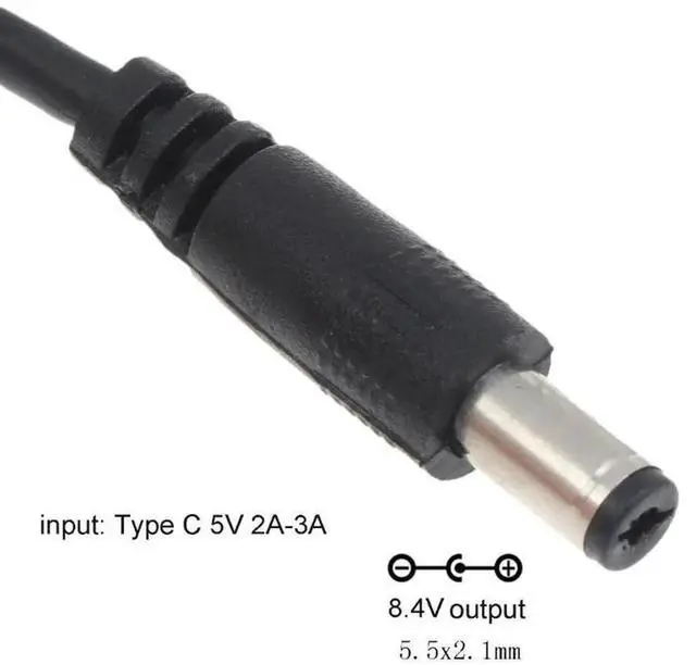 Alt view image 2 of 3 - JAENFONG USB C Type C PD to 8.4V 5.5x2.1mm Boost charging Power Supply Cable for Wireless Router Laptop LED Strip Speaker CCTV Camera