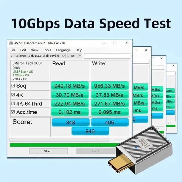 Alt view image 3 of 7 - JAENFONG  Adapter USB-C USB 3.1 Type C Male to USB 3.0 A Female 10Gbps OTG Data 120W Power Adapter Alloy Shell Mecha Cyberpunk Style
