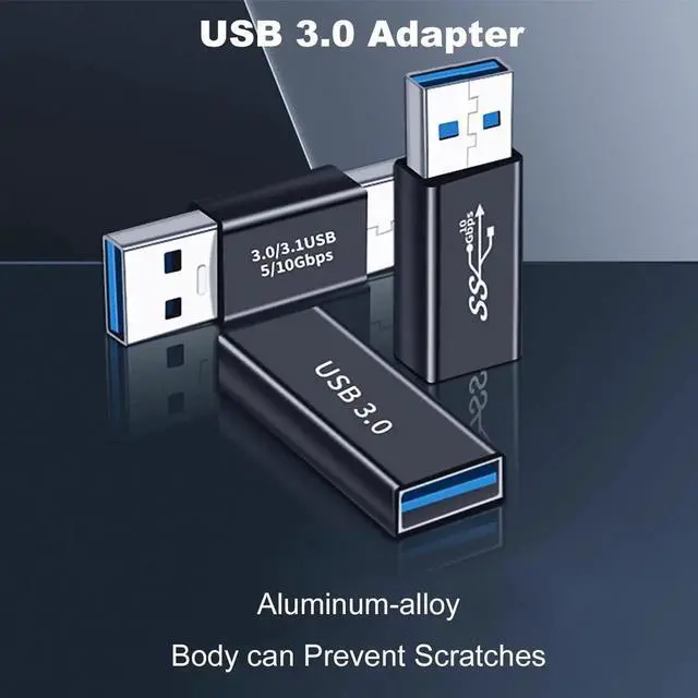 Alt view image 3 of 6 - JAENFONG 3 Pack USB 3.0 Adapter, USB-A Male to Female, Male to Male and Female to Female Extension Coupler Converter Extender Connector