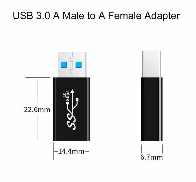 Alt view image 5 of 6 - JAENFONG 3 Pack USB 3.0 Adapter, USB-A Male to Female, Male to Male and Female to Female Extension Coupler Converter Extender Connector