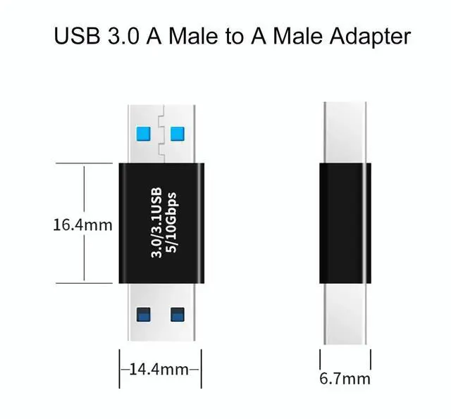Alt view image 4 of 6 - JAENFONG 3 Pack USB 3.0 Adapter, USB-A Male to Female, Male to Male and Female to Female Extension Coupler Converter Extender Connector