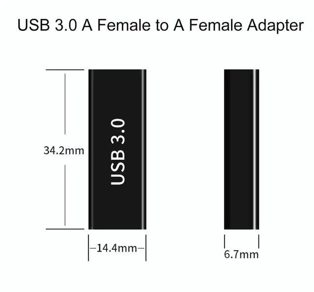 Alt view image 6 of 6 - JAENFONG 3 Pack USB 3.0 Adapter, USB-A Male to Female, Male to Male and Female to Female Extension Coupler Converter Extender Connector