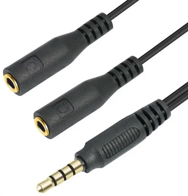 Alt view image 3 of 3 - JAENFONG Dual Female Audio Cable Y Splitter Cable 3.5 Mm 1 Male To 2 Female for Earphone Headset Headphone MP3 MP4 Stereo Plug Adapter