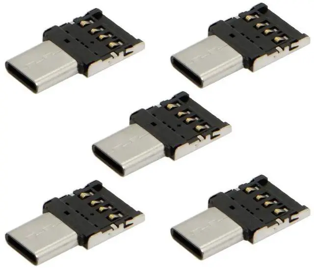 Main image of JAENFONG 5 Pack USB C OTG Adapter USB C Male to USB 2.0 Female Ultra Mini Size Connector Adapter
