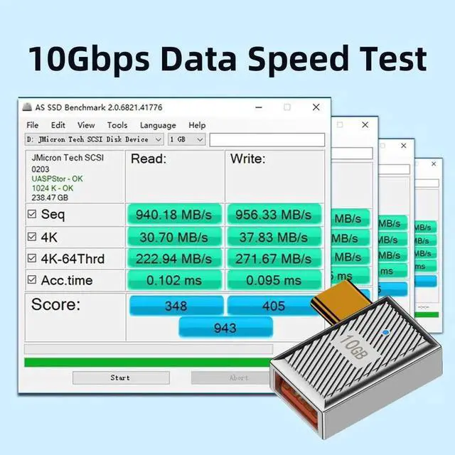 Alt view image 3 of 7 - JAENFONG Adapter USB-C USB 3.1 Type C Male to USB 3.0 A Female 10Gbps OTG Data 120W Power Left Right Angled Adapter Alloy Shell Mecha Cyberpunk Style
