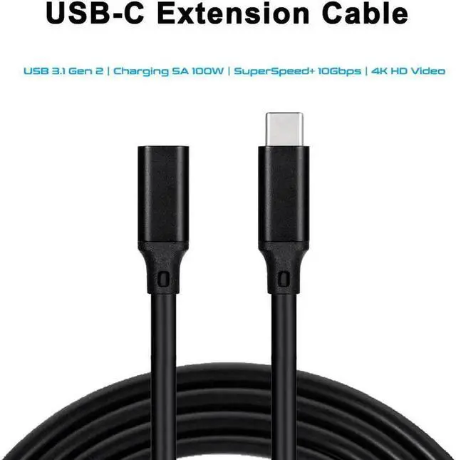 Alt view image 4 of 7 - JAENFONG USB C Extension Cable 6.6ft/2M [100W, 20Gbps], USB-C 3.1 Gen 2 USB C to USB C Male to Female 4K Video Cable, Compatible with MacBook Pro/Air, Samsung, Nintendo Switch and More
