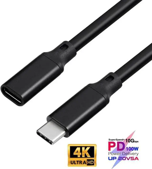 Main image of JAENFONG USB C Extension Cable 6.6ft/2M [100W, 20Gbps], USB-C 3.1 Gen 2 USB C to USB C Male to Female 4K Video Cable, Compatible with MacBook Pro/Air, Samsung, Nintendo Switch and More