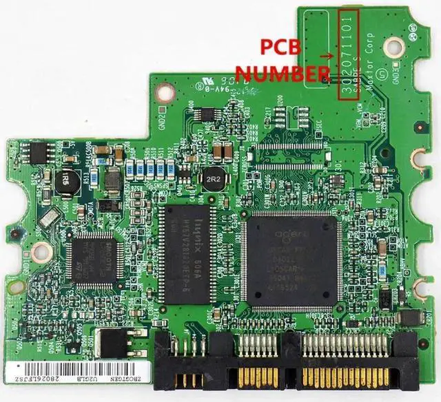 Alt view image 2 of 2 - forMaxtor Desktop forSATA Hard disk circuit board BOARD NUMBER: 302071101 / MAIN CONTROLLER IC : 040125400
