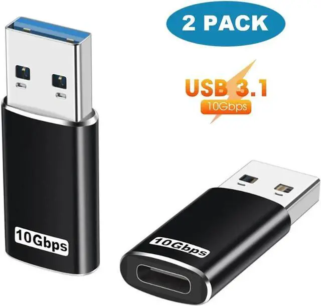 Main image of JAENFONG [2 PACK] Updated USB 3.1 GEN 2 Male to Type-C Female Adapter, USB A to USB C Adapter Support Double Sides 10Gbps Charging & Data Transfer,USB A to USB C 3.1 Converter for PC, Laptop, Charger