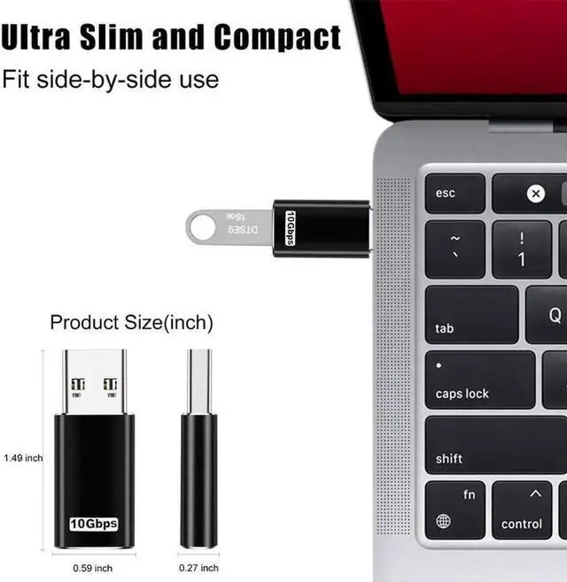 Alt view image 4 of 7 - JAENFONG [2 PACK] Updated USB 3.1 GEN 2 Male to Type-C Female Adapter, USB A to USB C Adapter Support Double Sides 10Gbps Charging & Data Transfer,USB A to USB C 3.1 Converter for PC, Laptop, Charger