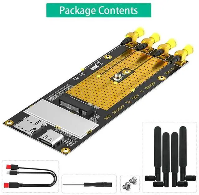 Alt view image 7 of 7 - JAENFONG M.2(M.2) 3G/4G/5G Module To Type C /USB 3.0 Adapter With NANO SIM Card Slot For RM500Q/RM500U /GM800/ SIM8200 Module