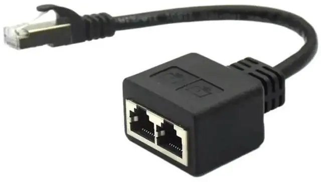 Alt view image 2 of 3 - JAENFONG RJ45 Cable Splitter Converter 1 Male In to 2 Female Out CAT7 Network Cable Extend Adapter LAN Ethernet Connector