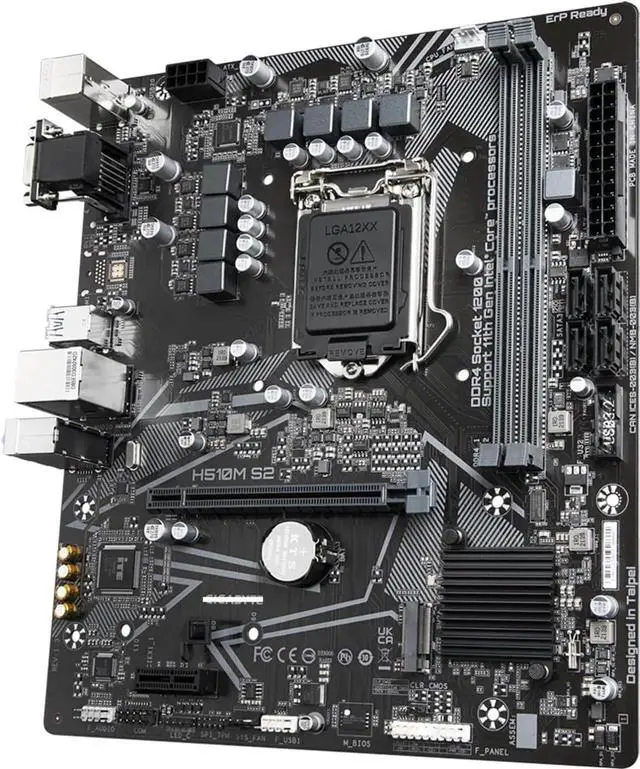 Alt view image 2 of 5 - Motherboard Fit forGigabyte H510M S2 for 10/11th Gen forIntel LGA 1200 with I/O Back Plate Shield