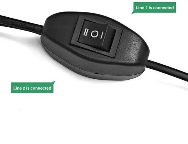 Alt view image 2 of 3 - JAENFONG 5.5x2.1mm 1 Male To 2 Female Plug Jack Splitter Connector Supply DC Power Cable with on-off Switches For CCTV Camera LED Strip