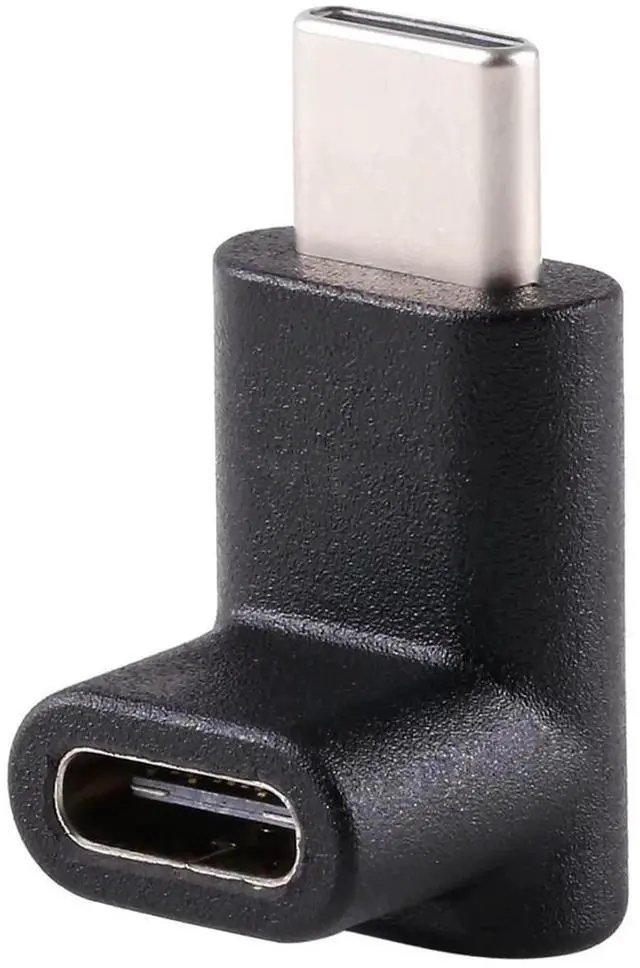 Alt view image 6 of 7 - JAENFONG 90 Degree Up or Down Angled Reversible USB 3.1 Type-C Male to Female Extension Power Data Video Adapter for Laptop Phone