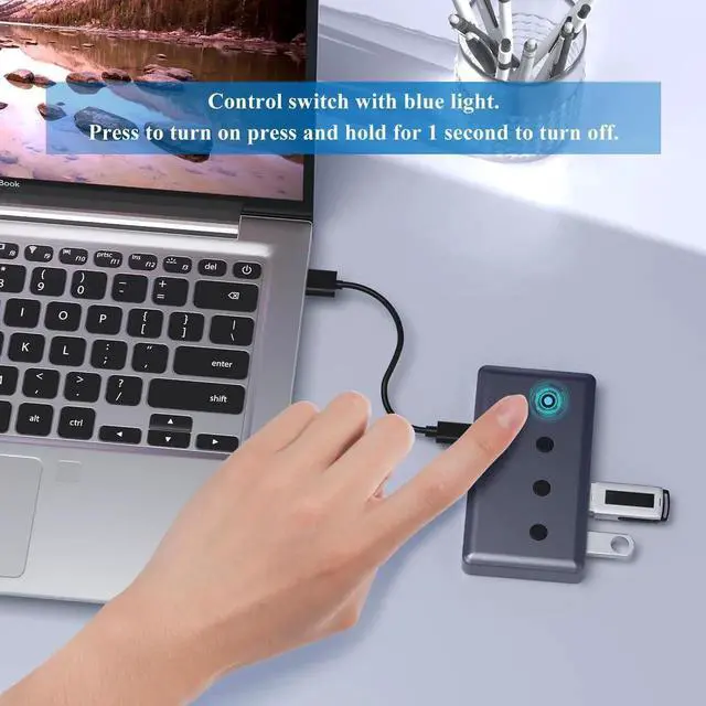 Alt view image 3 of 7 - USB3.2 USB Port hub, 6-Port USB Hub, USB A/Type-C Splitter with USB C Power Port,10 Gbps Data Transfer USB hub for pc, HDD,Flash Drive, Keyborad and More...