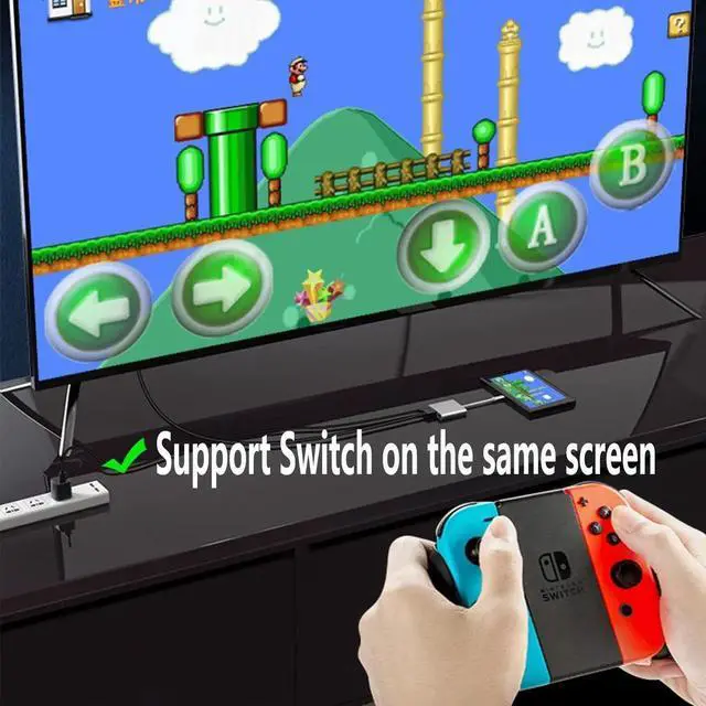 Alt view image 2 of 6 - USB C to HDTV 3-in-1 Adapter, Type-C Hub with HDMI 4K Output, USB 3.0 Port, 100W Charging Port, Compatible with MacBook, HP, Samsung and More