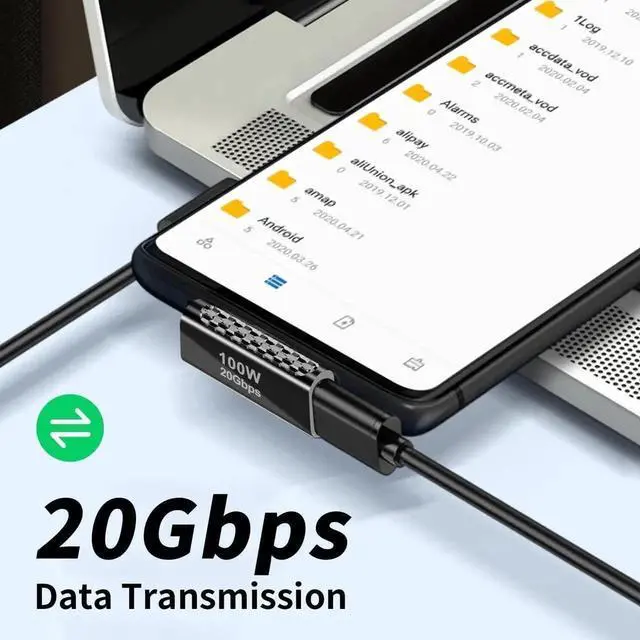 Alt view image 3 of 7 - JAENFONG USB C Right Angle Adapter 20Gbps, USB C 90 Degree Adapter, 90 Degree USB C to USB C Adapter Male to Female Support PD 100W Charger for Mac-Book Pro i-Pad Pro, Tablet, Phones 1 PACK