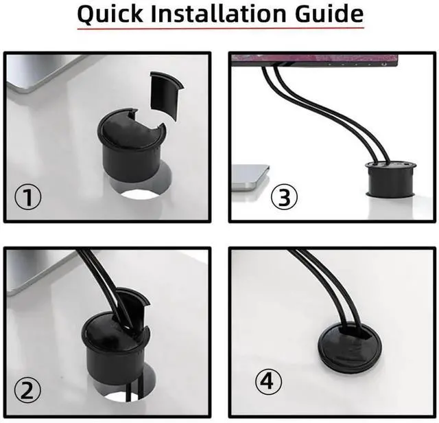 Alt view image 4 of 7 - USB 3.0 Flush Mount Desktop HUB,3 USB 3.0 Port HUB Grommet Hole 2.36"(60mm) with SD/TF Card Reader Port