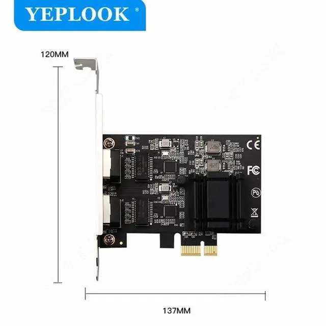 Alt view image 6 of 6 - PCIe 1x 2 Port Electrical Interface 2500Mbps 2.5G Gigabit Ethernet Network Card for Computer Server Dual Chipset RT8125B+ASM1806
