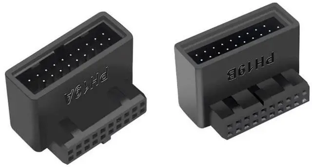 Main image of JAENFONG 1Set USB 3.0 20pin Male to Female Extension Adapter Up & Down Angled 90 Degree Overmold