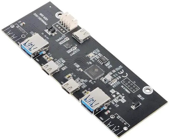 Alt view image 2 of 7 - JAENFONG  5.25" Front Panel CD-ROM Bay USB 3.0 & USB-C HUB 4 Ports Motherboard Adapter