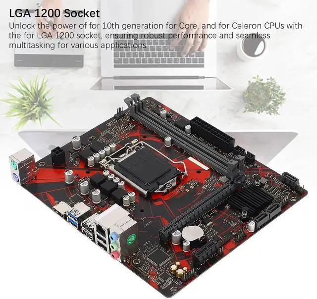 Alt view image 5 of 6 - EX H410M V3 Computer Motherboard, 2 DDR4 DIMM 64GB M ATX PCI E 3.0 Desktop Motherboard for LGA 1200, for Core 10th gen, 1x PCIE X16, HDMI, USB2.0