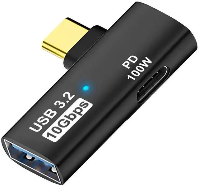 Main image of JAENFONG  2-in-1 USB C to USB 3.2 Adapter with 100W Charging Port, Thunderbolt 4/3 OTG Converter for Rog Ally, Steam Deck, Quest 2, iPhone 15 Series, iPad, MacBook and More Type C Device - Black