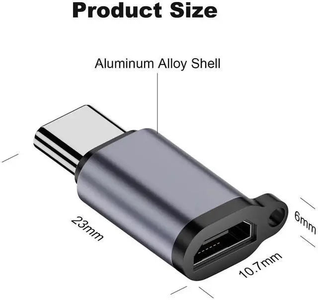 Alt view image 3 of 5 - JAENFONG  Micro USB 2.0 to USB C Adapter (4 Pack), Micro USB Female to USB Type C Male Converter Connector Support Charge Data Sync for Galaxy Type-C Phones, Tablets and More (Grey)