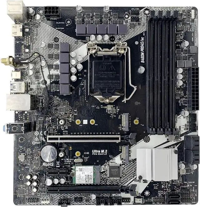Alt view image 5 of 5 - Motherboard Fit forASROCK B460M PRO4S/AC forIntel B460 Motherboard Micro ATX Support CPU forIntel i3 10100 i5 10400 i7 10900 Socket 1200 DDR4 M.2