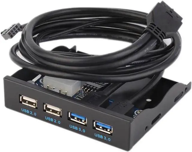 Main image of PC computer 3.5 inch Floppy Bay Front Panel 4 Ports USB Hub Splitter,2 Ports USB 3.0 & 2 Ports USB 2.0