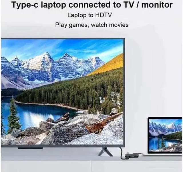 Alt view image 4 of 7 - JAENFONG  USB Docking Station, Type-C Docking Station Support HD 4K 1080P Resolution for Mobile Phone Computer, Interface for HDMI/VGA 3.2mm Audio/USB3.0/YSB-C