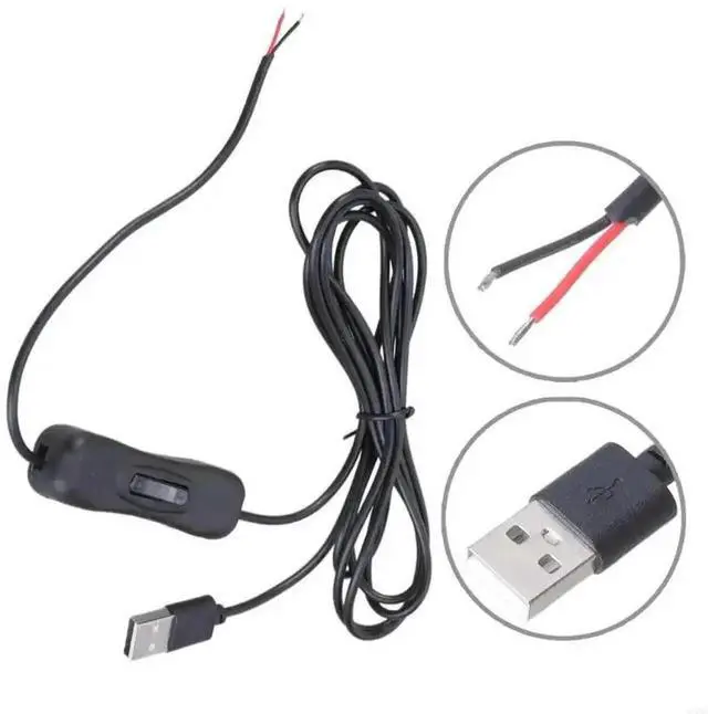 Alt view image 3 of 3 - JAENFONG LED Strip USB Connector Cable Extension 2 pin Power Supply Wire on/off Switch Electrical 5V Wire For LED Lighting Fan Speaker
