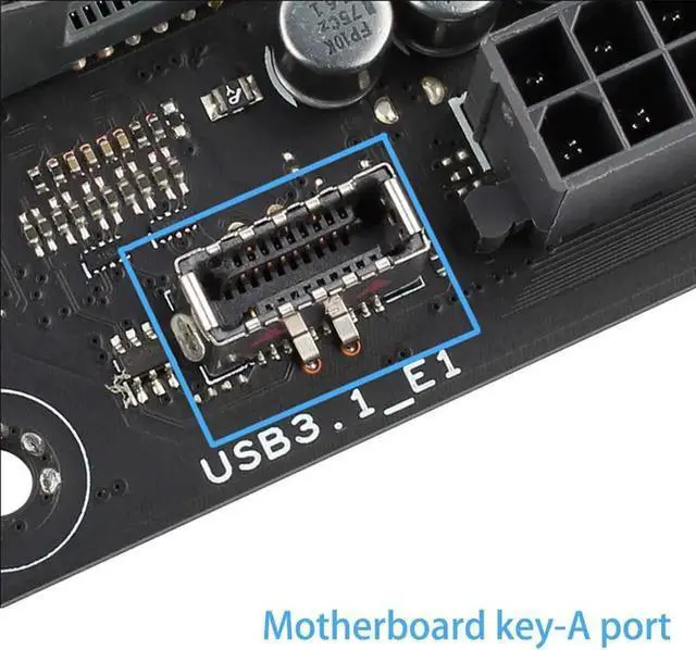 Alt view image 4 of 6 - JAENFONG  5.25" Optical Drive USB Type C (10Gbps) Front Panel Computer Case Expansion Board w/ USB 3.1 Motherboard Header 20Pin Key-A,7 Ports Support Type-C, USB 3.0, USB 2.0, HD Audio & Microphone