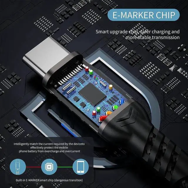 Alt view image 5 of 7 - JAENFONG USB C Extension Cable 10ft/3M,Nylon Braided USB Type C Extender Cord Male to Female, USB C 3.2 Gen2 100W Fast Charging 4K @60Hz 10Gbps Data Transfer Compatibility for M-a-c-Book Laptop Mobile