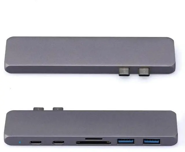 Alt view image 2 of 5 - USB C Hub Type C Hub Adapter Compatible with MacBook Pro/Air, iMac, Mac Mini/iPhone 15- TF/SD Card Reader, 2X USB 3.0 Ports, 4K HDMI Output, 2X USB C Data Slot - 7 Ports