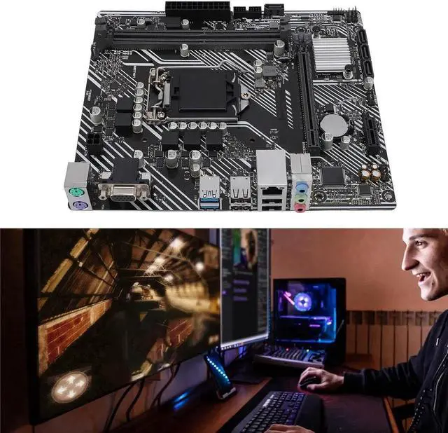 Alt view image 6 of 6 - H510M F Computer Motherboard, 2 DDR4 DIMM 64GB M ATX PCI E 4.0 Desktop Motherboard for LGA 1200, for Core 10th 11th gen, 1x PCIE X16, 4X SATA III, VGA, USB2.0