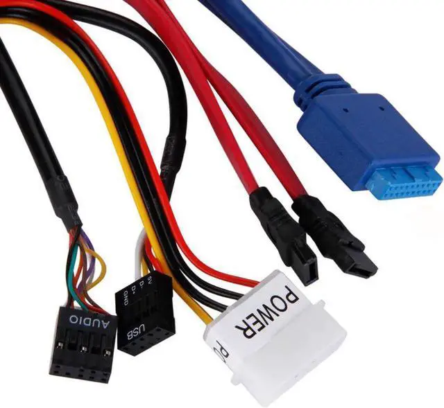 Alt view image 3 of 6 - Multifuntion 5.25 inch Media Dashboard Card Reader USB 2.0 USB 3.0 20 pin e-SATA SATA Front Panel