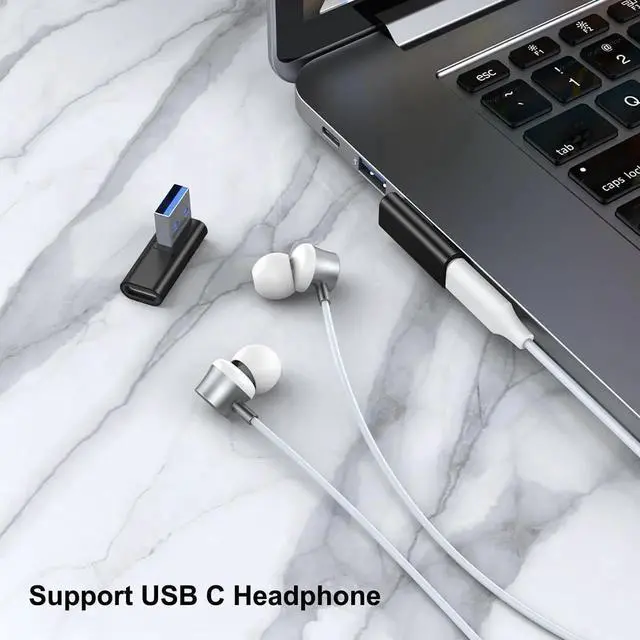 Alt view image 4 of 6 - JAENFONG 90 Degree USB to USB C Adapter 4 Pack, Up and Down Angle, Left and Right Angle Type C Female to A Male Converter Extender for PC, Laptop, USB A Charger, Power Bank and More (Black)