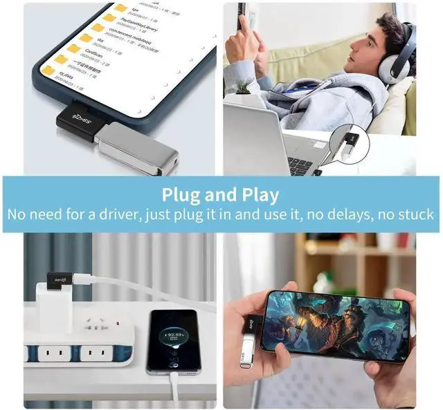 Alt view image 3 of 7 - JAENFONG  Right Angle USB C to USB Adapter(2 Pack), 90 Degree USB A 3.0/10Gbps Male Adapter to Type C Female Connector Data OTG Converter for Laptop Tablet Phone Power Banks