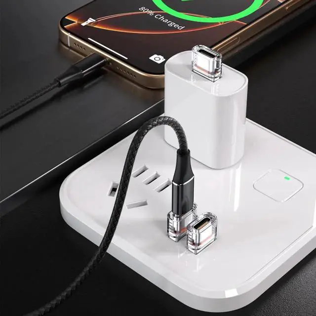 Alt view image 5 of 7 - JAENFONG USB to USB C Adapter 6 Pack, USB C Female to USB A Male Charger Converter for Apple Watch Ultra, iPhone 16/15/14/13 Pro Max, iPad, Airpods, Galaxy S24/S23, Car and More (Clear)
