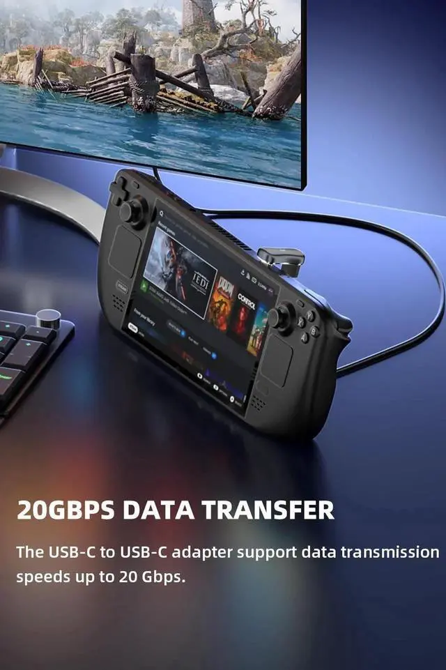 Alt view image 4 of 6 - JAENFONG 180 USB C Adapter (2 Pack), 180 Degree Angle USB-C Male to Female 20Gbps PD 140W Adapter for Steam Deck, Switch, Laptop, Tablet, Phone and More Type C Devices