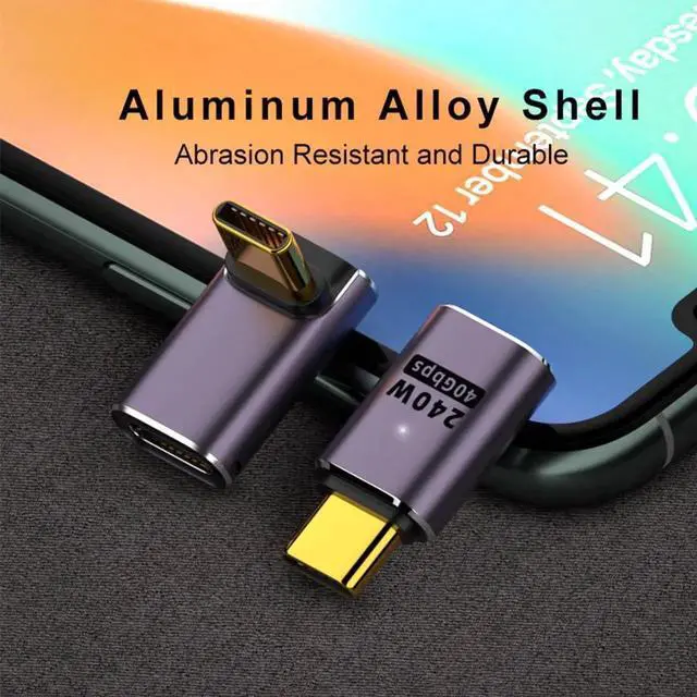 Alt view image 2 of 7 - 8 Pack USB C Adapter 240W 40Gbps 8K 60Hz, 90 Degree Right Angle, Straight, U Shape, Female to Male, Female to Female USB C Extender for Steam Deck, ROG Ally, Meta Quest, iPad, MacBook, Smart Phone